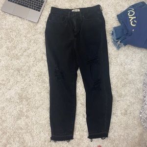 Madewell distressed black mom jean